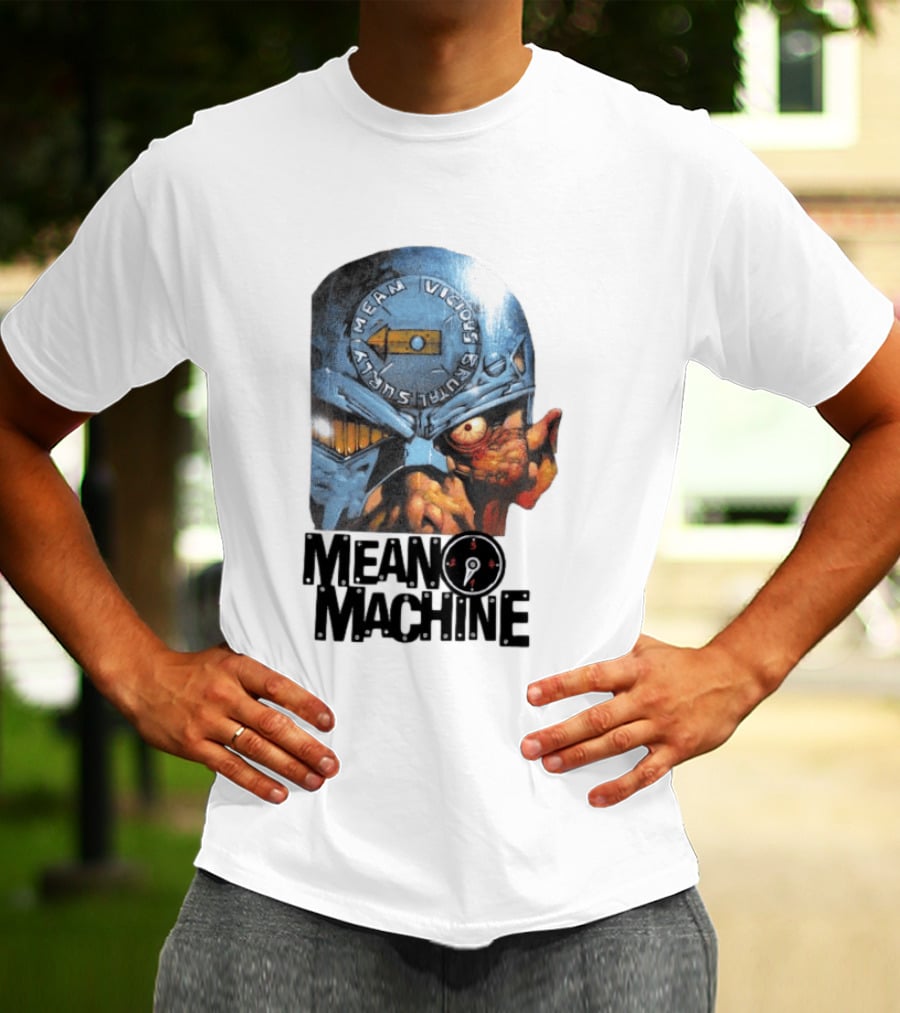 Mean Machine Mean Vicious Brutal Surly 2000 AD T-Shirt