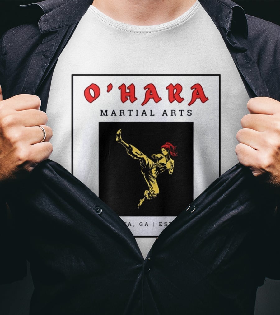 O'Hara Martial Arts Atlanta GA Est 1982 Karate Martial Artist Kick T-Shirt