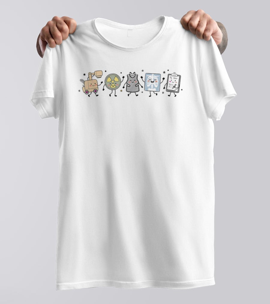 Radiology Cartoon X Ray Medical Humor With Happy Machines T-Shirt