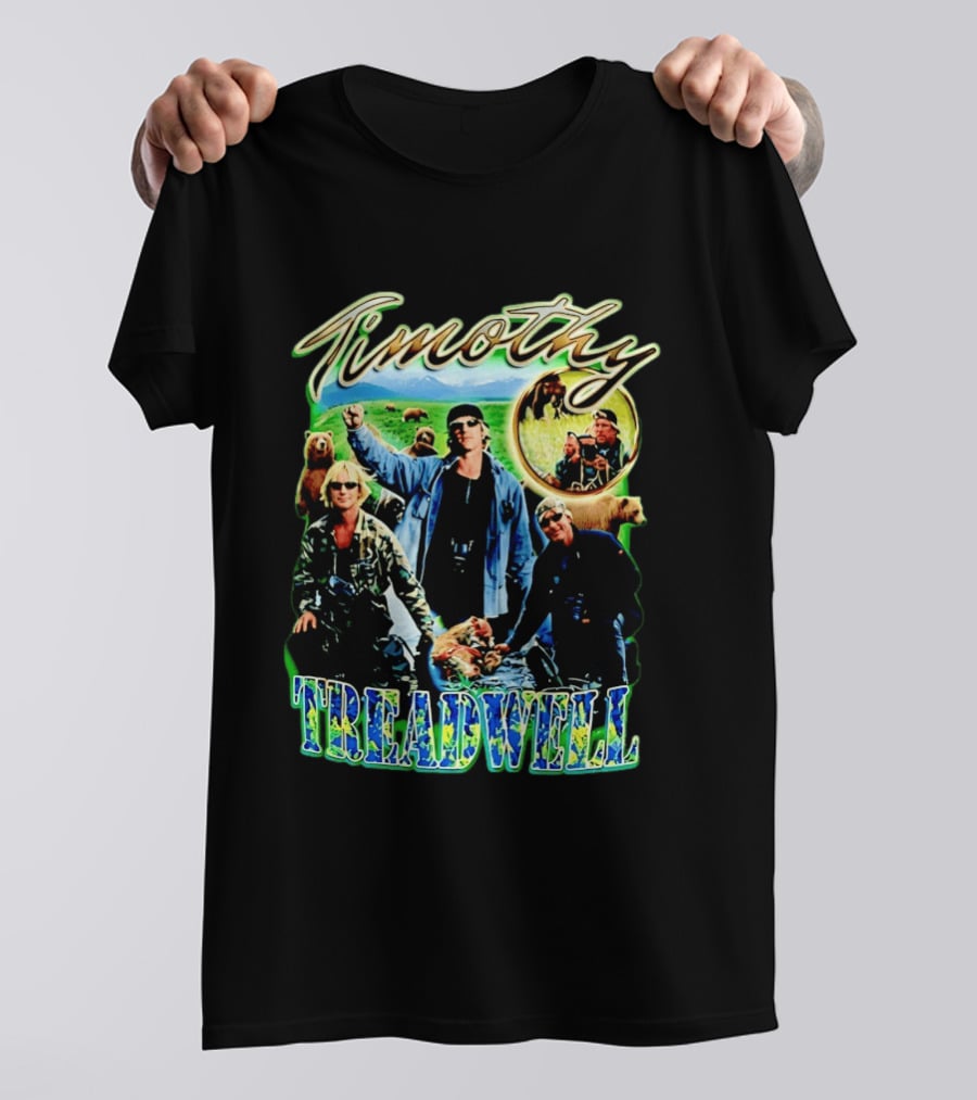 Timothy Treadwell Bear Wildlife Photography Collage T-Shirt