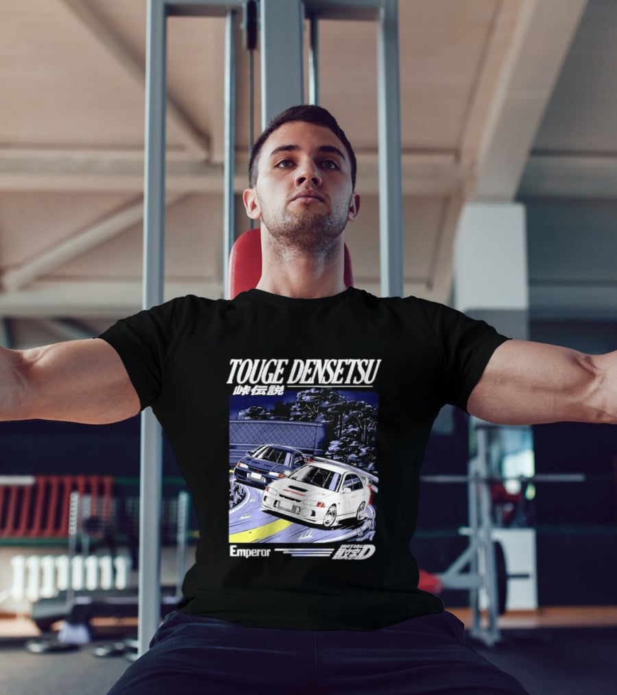 Touge Densetsu Emperor Initial D Mitsubishi Lancer Evolution Racing Scene T-Shirt