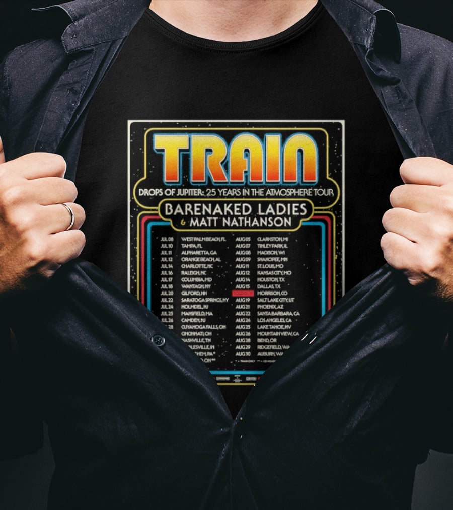 Train Drops Of Jupiter 25 Years Tour Barenaked Ladies And Matt Nathanson Tour Dates 2023 T-Shirt