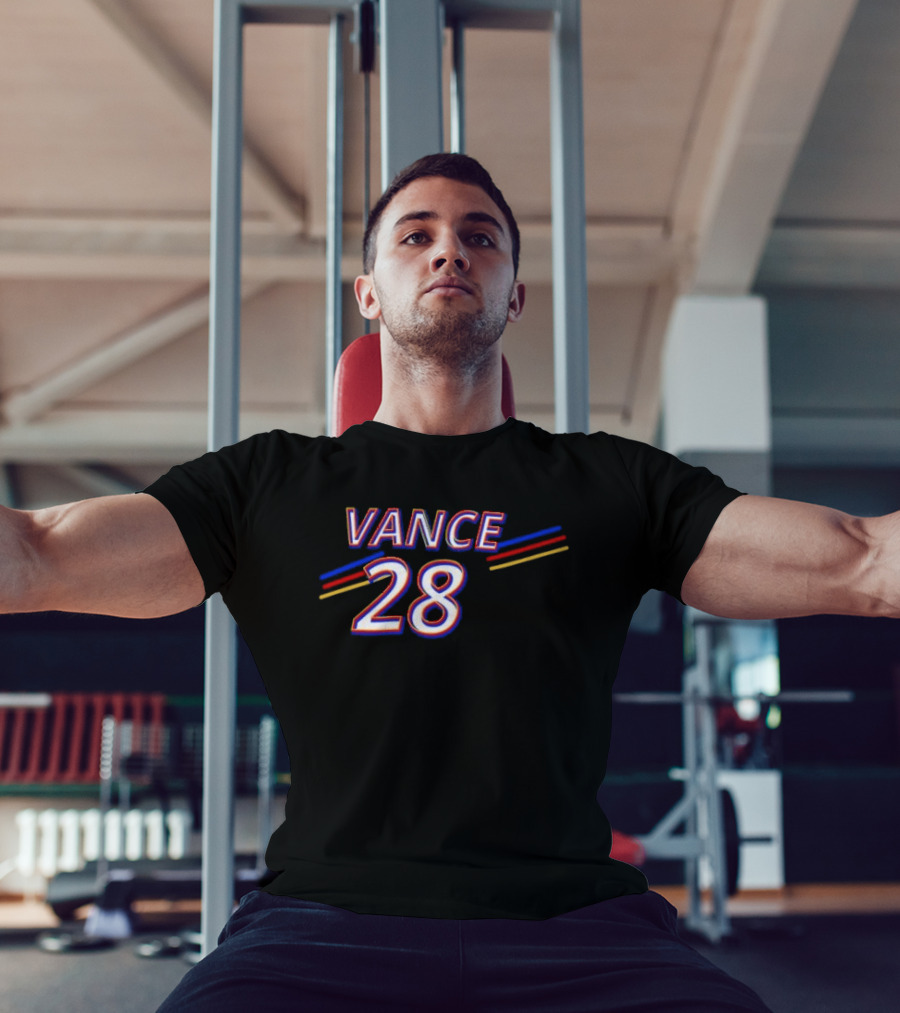 Vance 28 Vintage Striped Red Blue Yellow T-Shirt