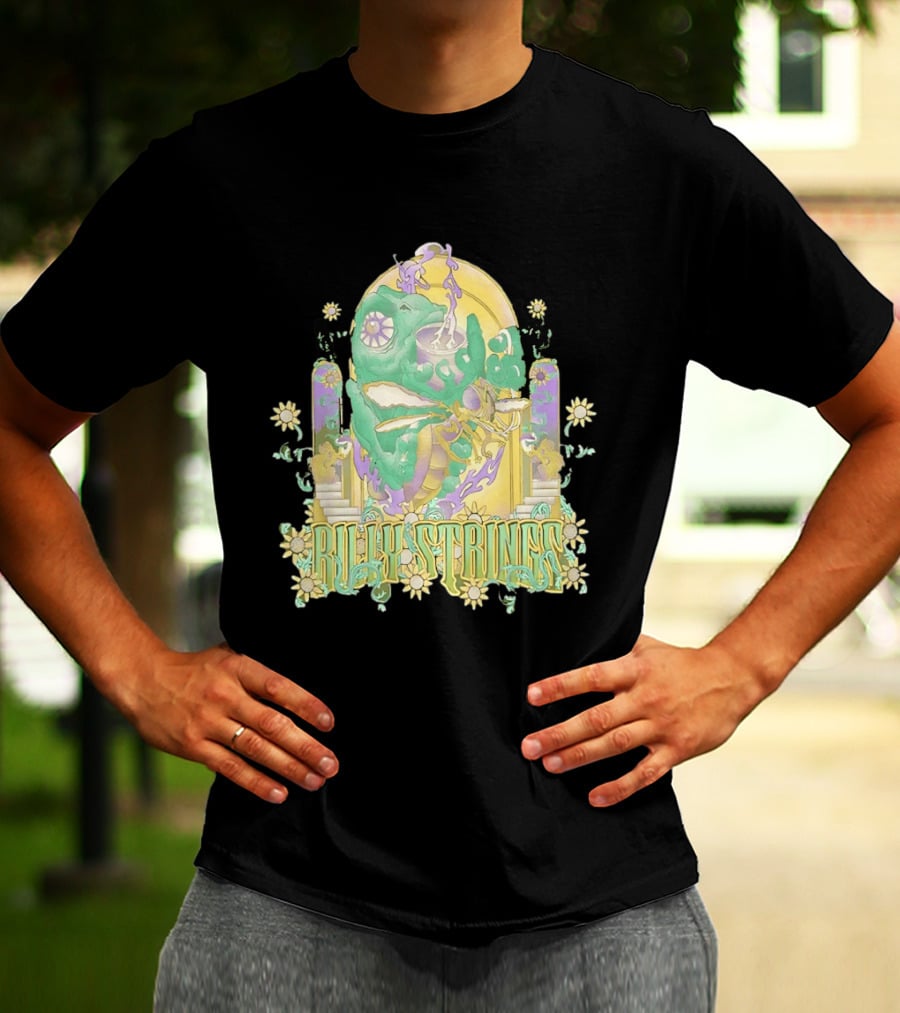 Billy Strings Summer 2026 Tour Cicada Rider Psychedelic Flower Mandala T-Shirt