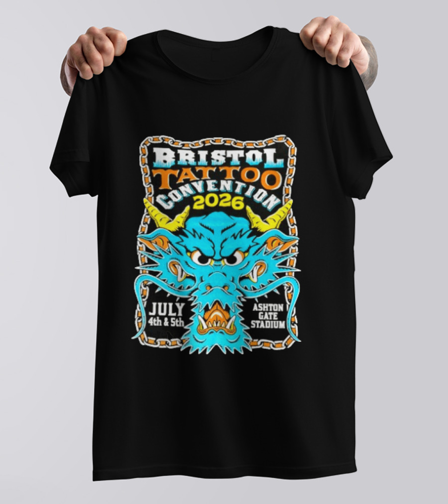 Bristol Tattoo Convention 2026 July 4th And 5th Ashton Gate Stadium Dragon T-Shirt