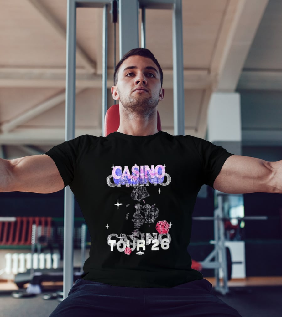 Casino Tour '26 Dice Gambling Las Vegas Sparkle Dice Stars T-Shirt