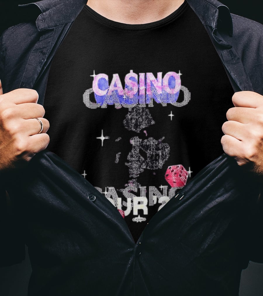 Casino Tour '26 Dice Gambling Las Vegas Sparkle Dice Stars T-Shirt