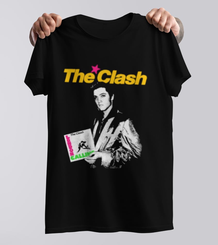 The Clash Elvis Presley London Calling Album Image T-Shirt