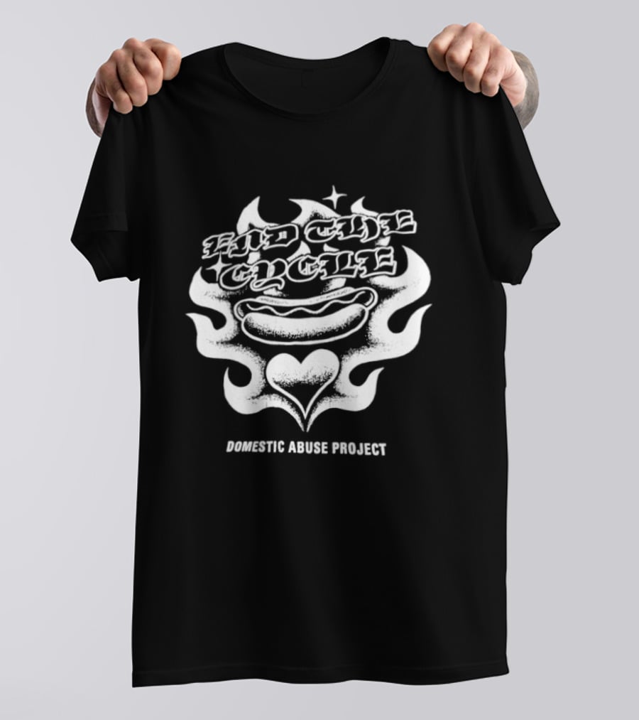 End The Cycle Hot Dog Heart Domestic Abuse Project T-Shirt