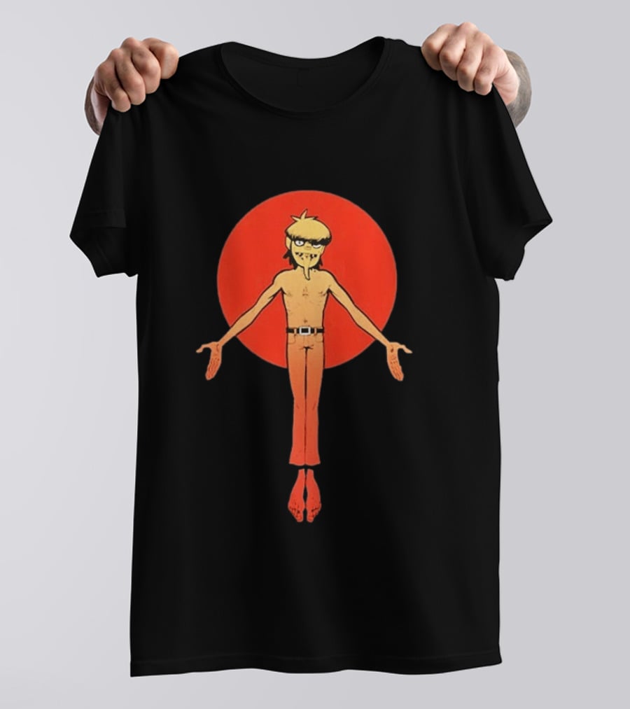Gorillaz Murdoc Crucifix Pose Red Circle T-Shirt