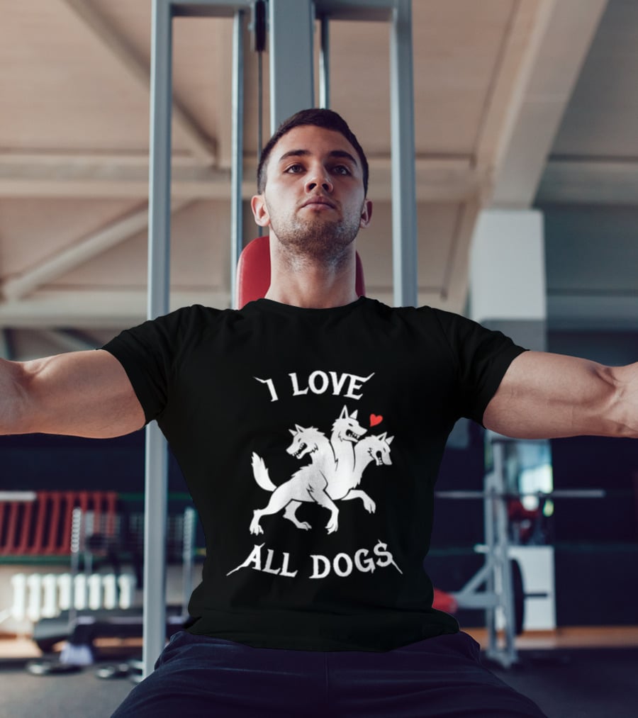 I Love All Dogs Cerberus Three Headed Mythical Canine T-Shirt