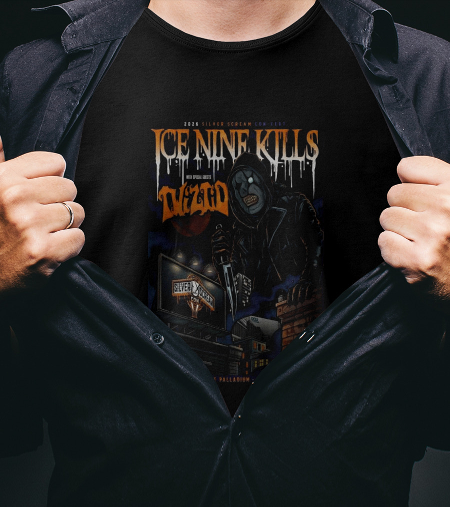 2025 Silver Scream Con Ice Nine Kills With Special Guests Wzrd The Palladium Worcester MA 10.03.2026 T-Shirt