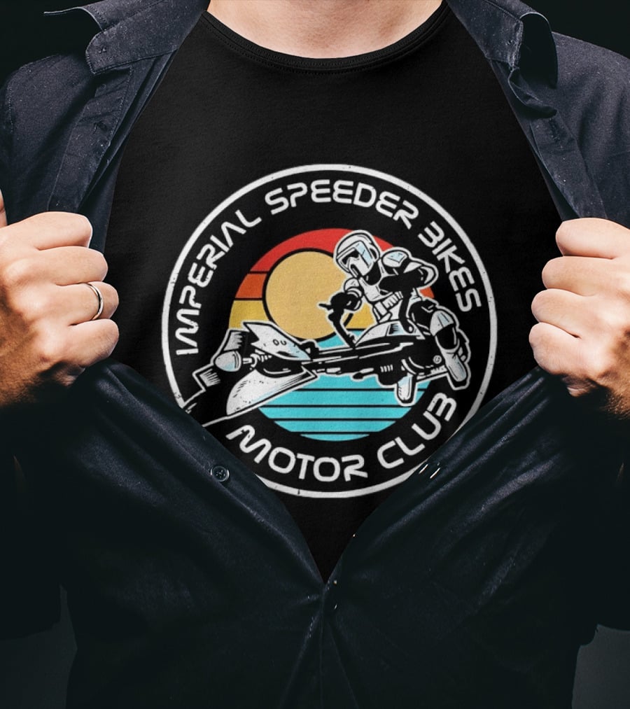 Imperial Speeder Bikes Motor Club Retro Sunset Circle T-Shirt