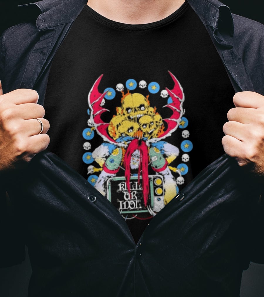 Kill Or Idol Skulls Television Gothic Antlers Stars T-Shirt