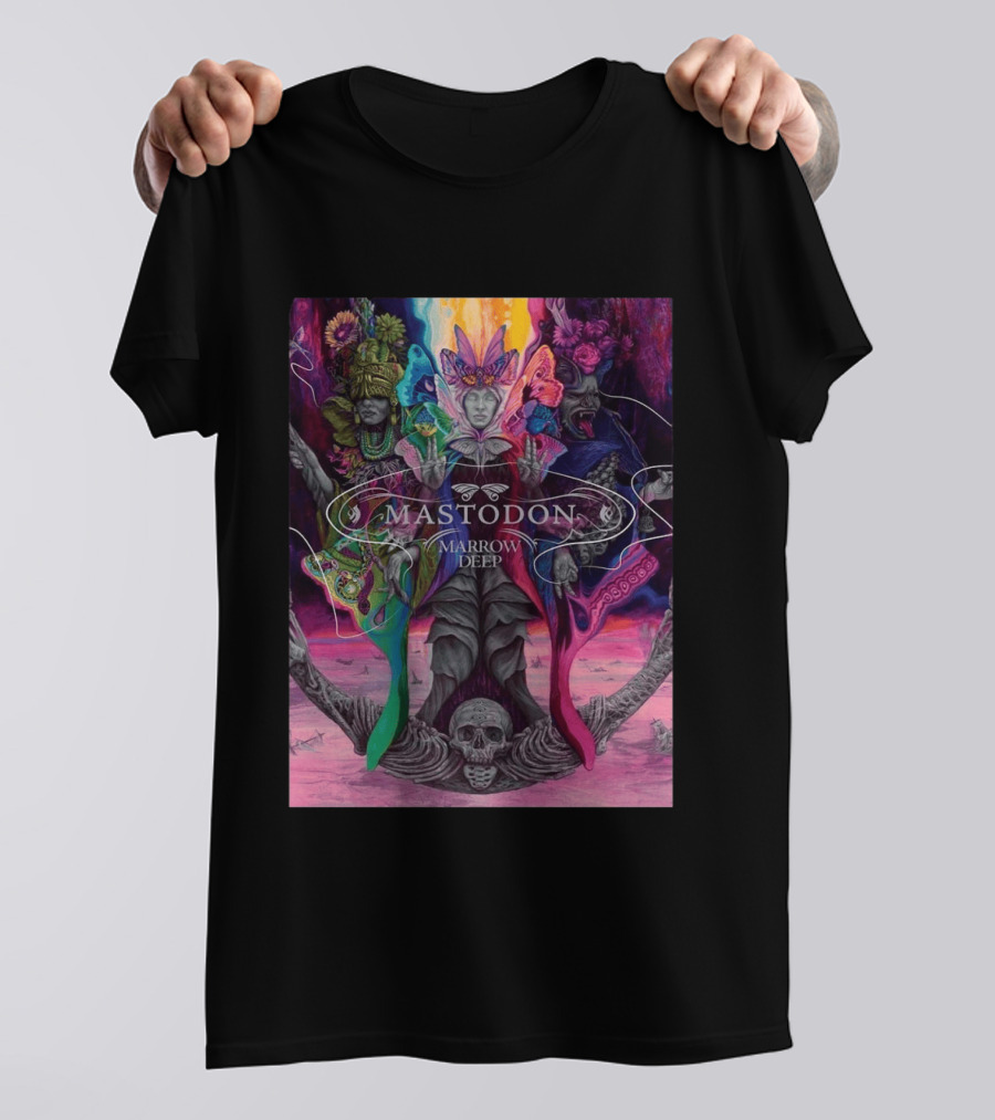 Mastodon Marrow Deep Psychedelic Album Art With Skull And Figures T-Shirt