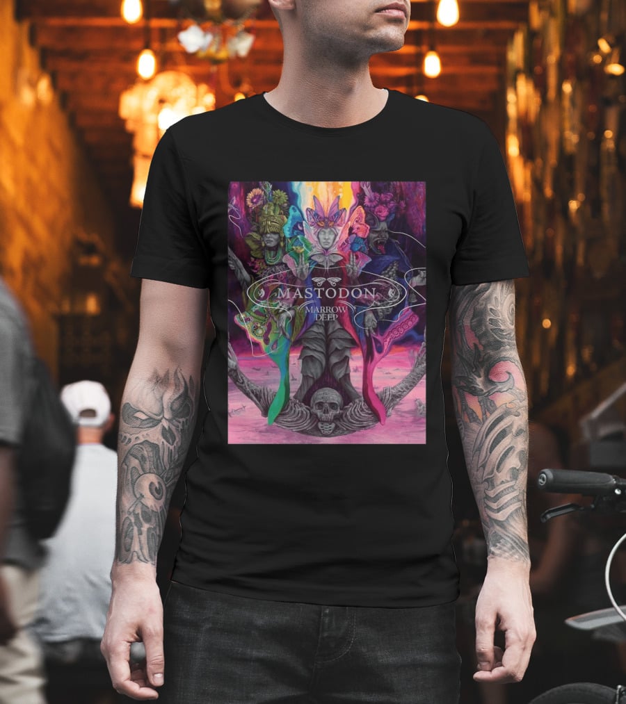 Mastodon Marrow Deep Psychedelic Album Art With Skull And Figures T-Shirt