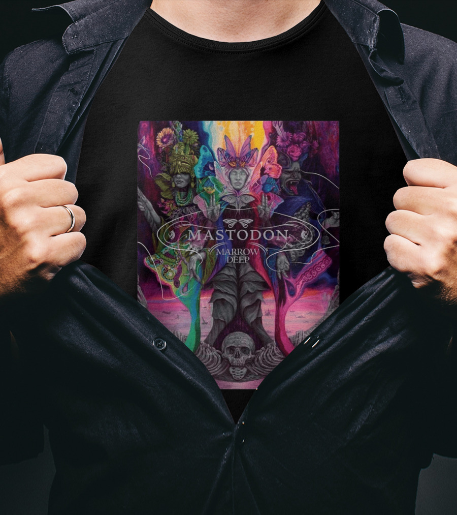 Mastodon Marrow Deep Psychedelic Album Art With Skull And Figures T-Shirt