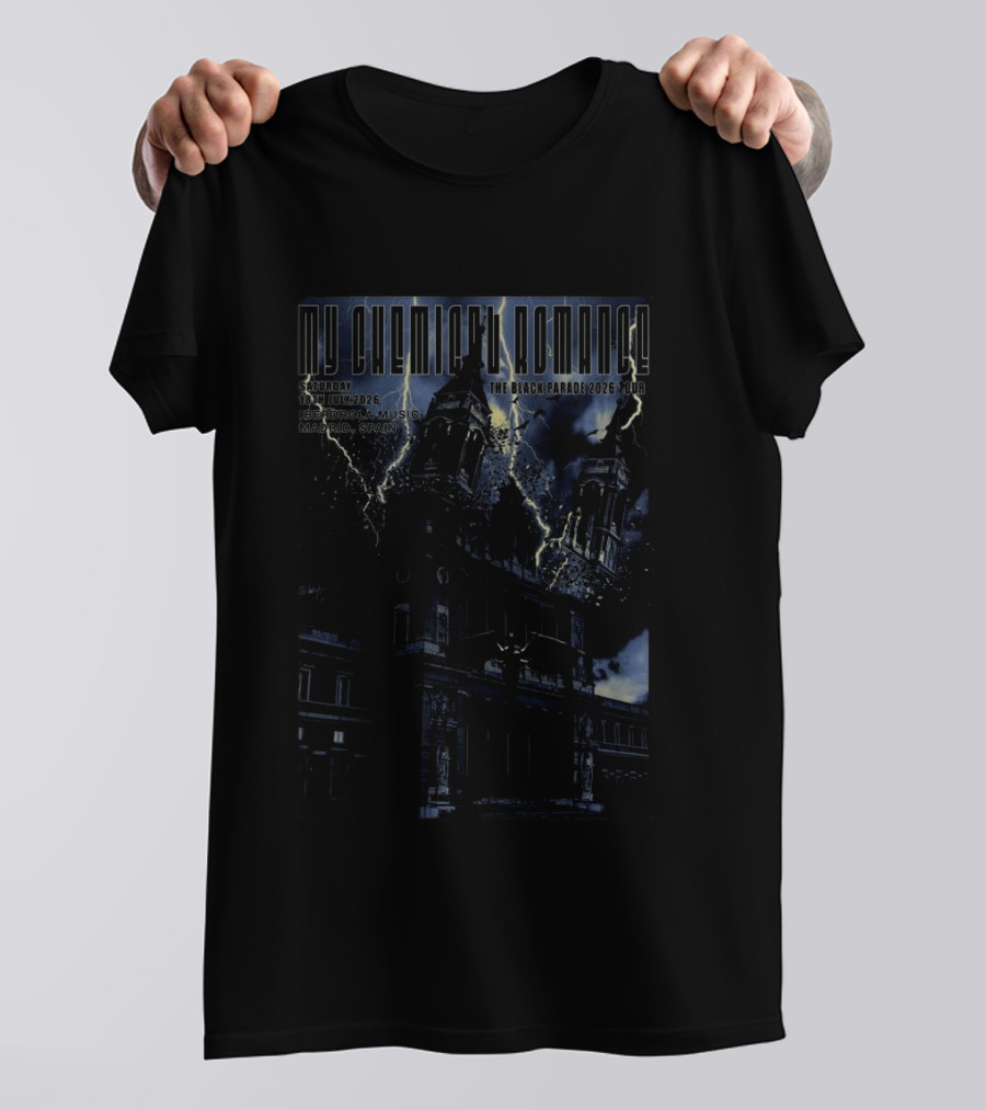 My Chemical Romance The Black Parade 2026 Tour Madrid Spain 18th July T-Shirt