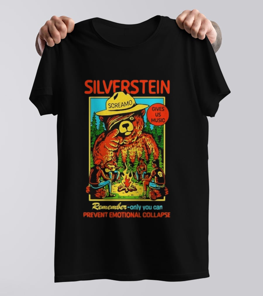 Silverstein Screamo Bear Gives Us Music Prevent Emotional Collapse T-Shirt