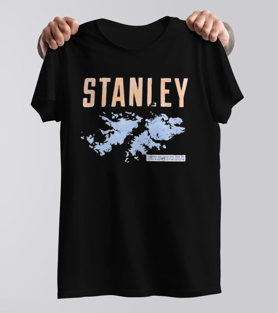 Stanley Falkland Islands Vulcan 607 May 82 Coordinates Operation Black Buck T-Shirt