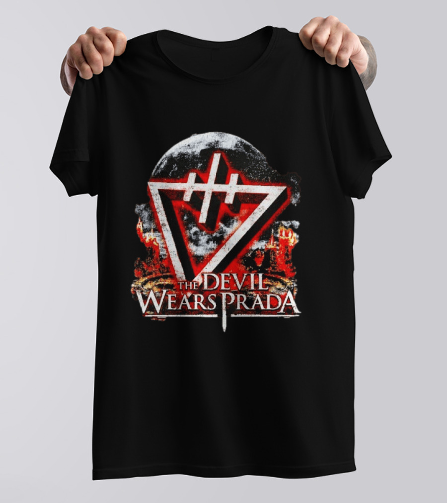 The Devil Wears Prada Metalcore Band Hardcore Triangular Symbol And Flames T-Shirt