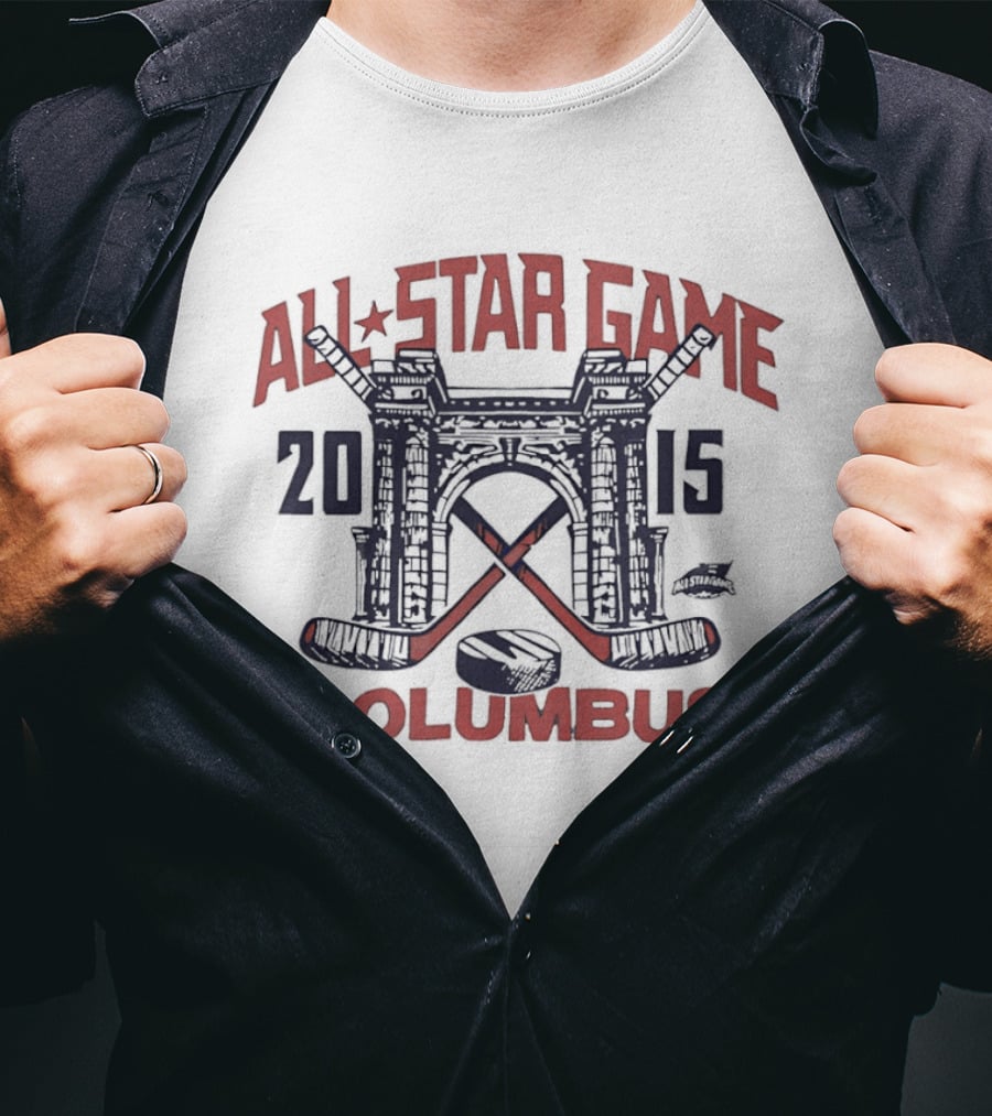 2015 NHL All Star Game Columbus Hockey Vintage Bridge And Sticks T-Shirt