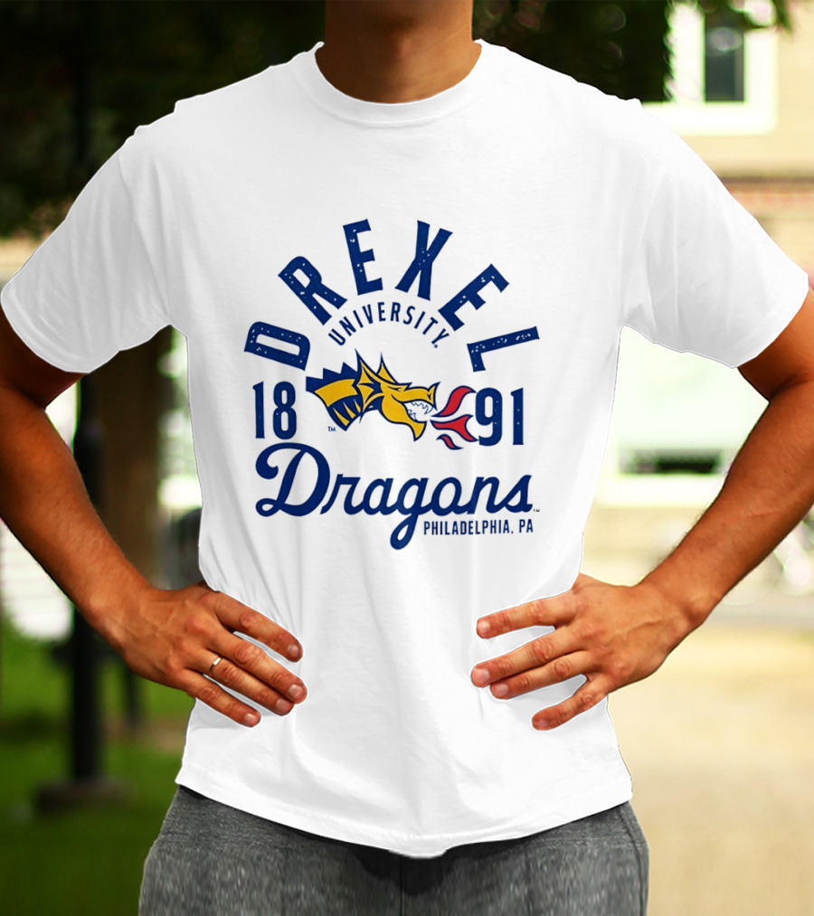 Drexel University Dragons 1891 Philadelphia PA Yellow And Red Dragon T-Shirt