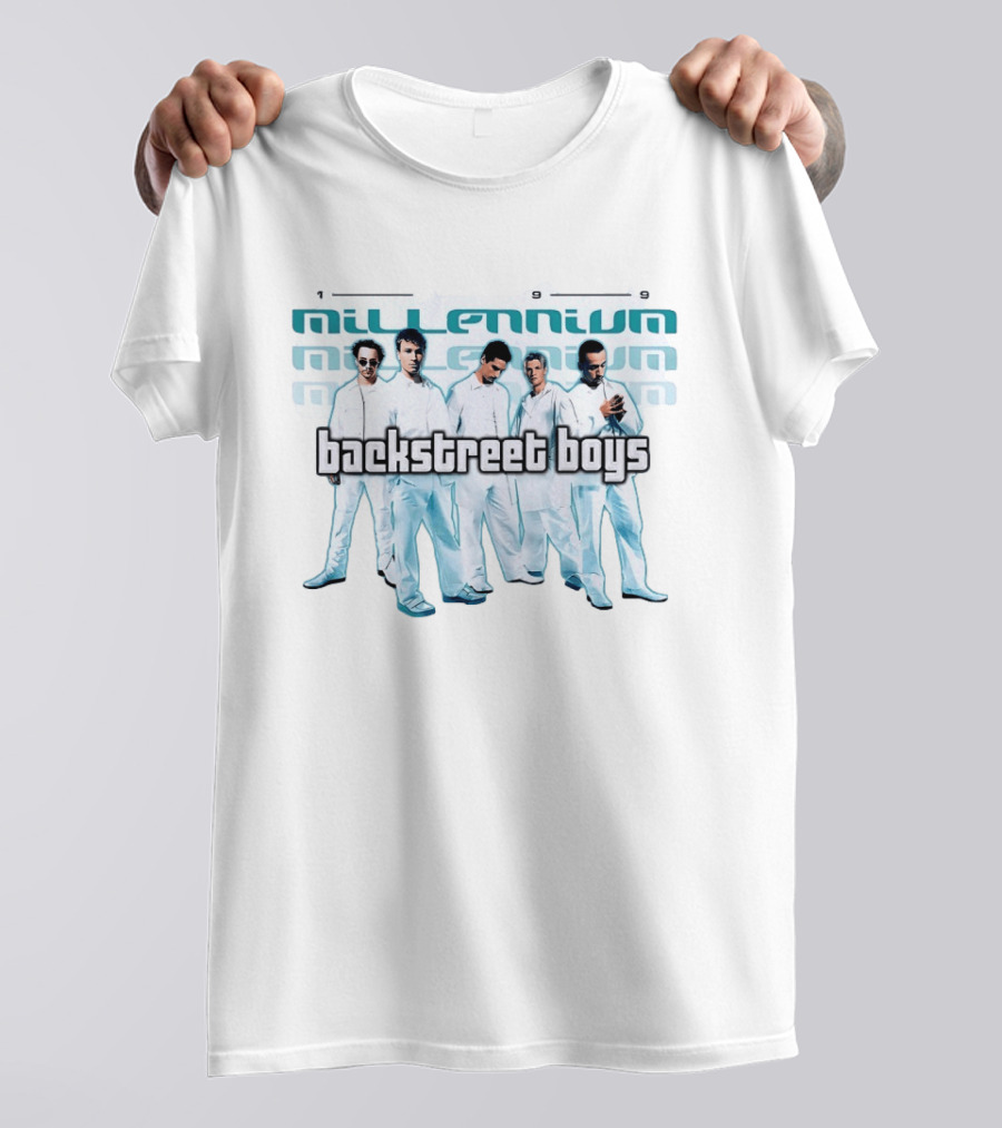 Backstreet Boys Millennium 1999 Album Cover Art Iconic Group Photo White Outfits T-Shirt