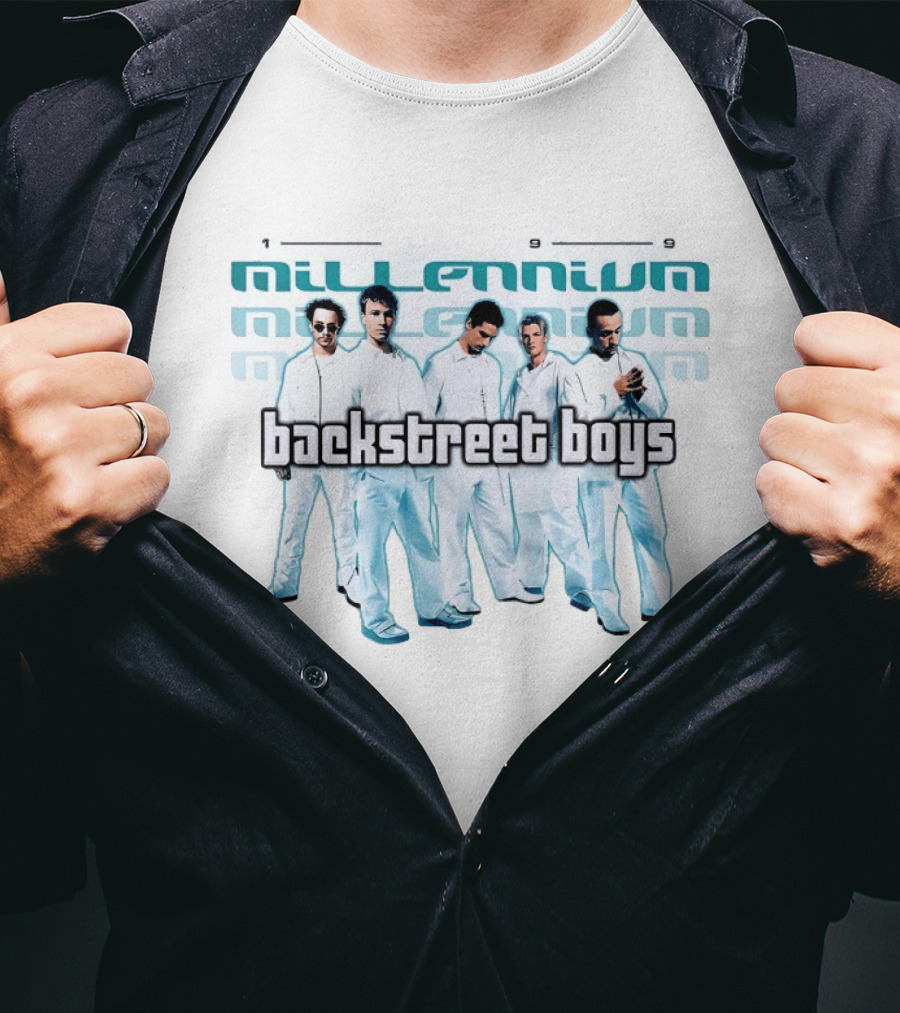 Backstreet Boys Millennium 1999 Album Cover Art Iconic Group Photo White Outfits T-Shirt