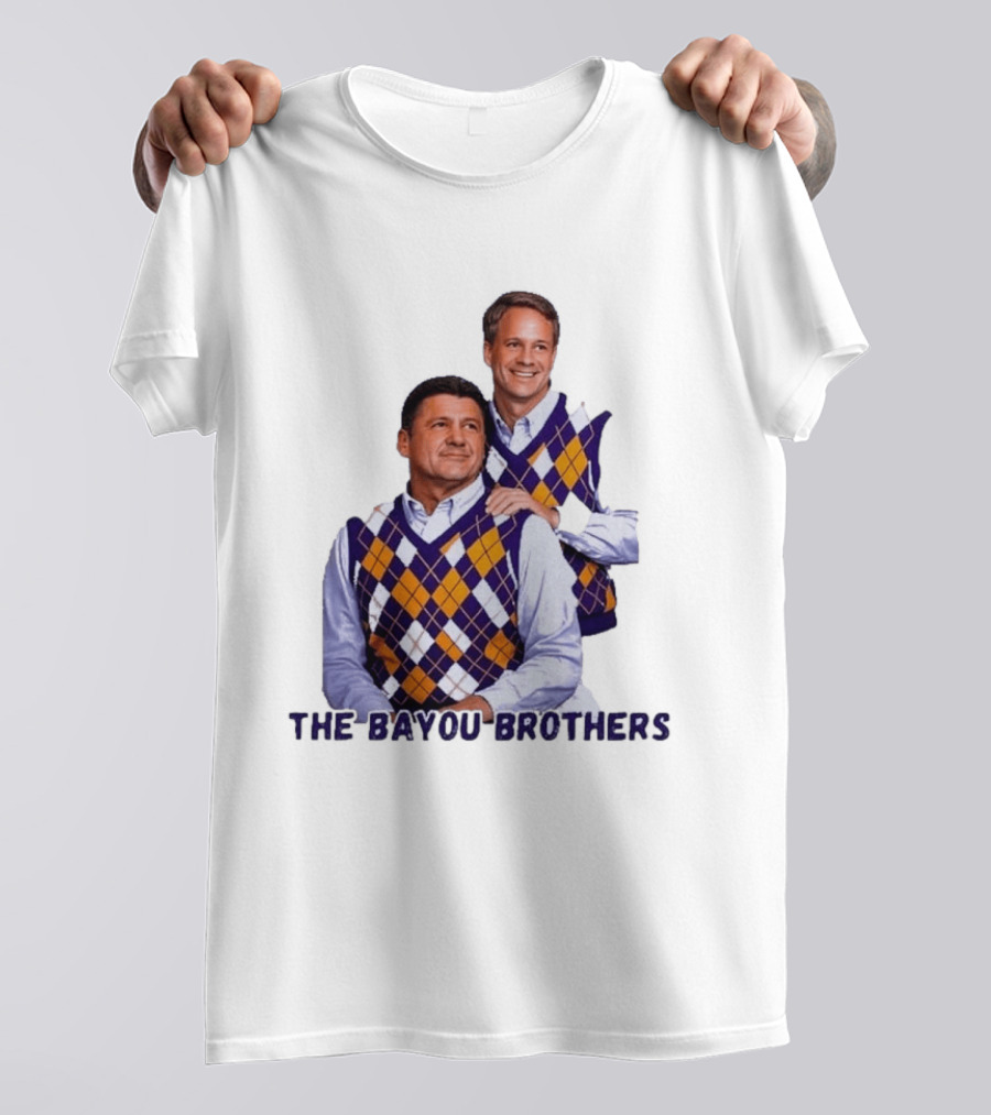 Ed Orgeron Lane Kiffin LSU Tigers The Bayou Brothers Sweater Vest T-Shirt