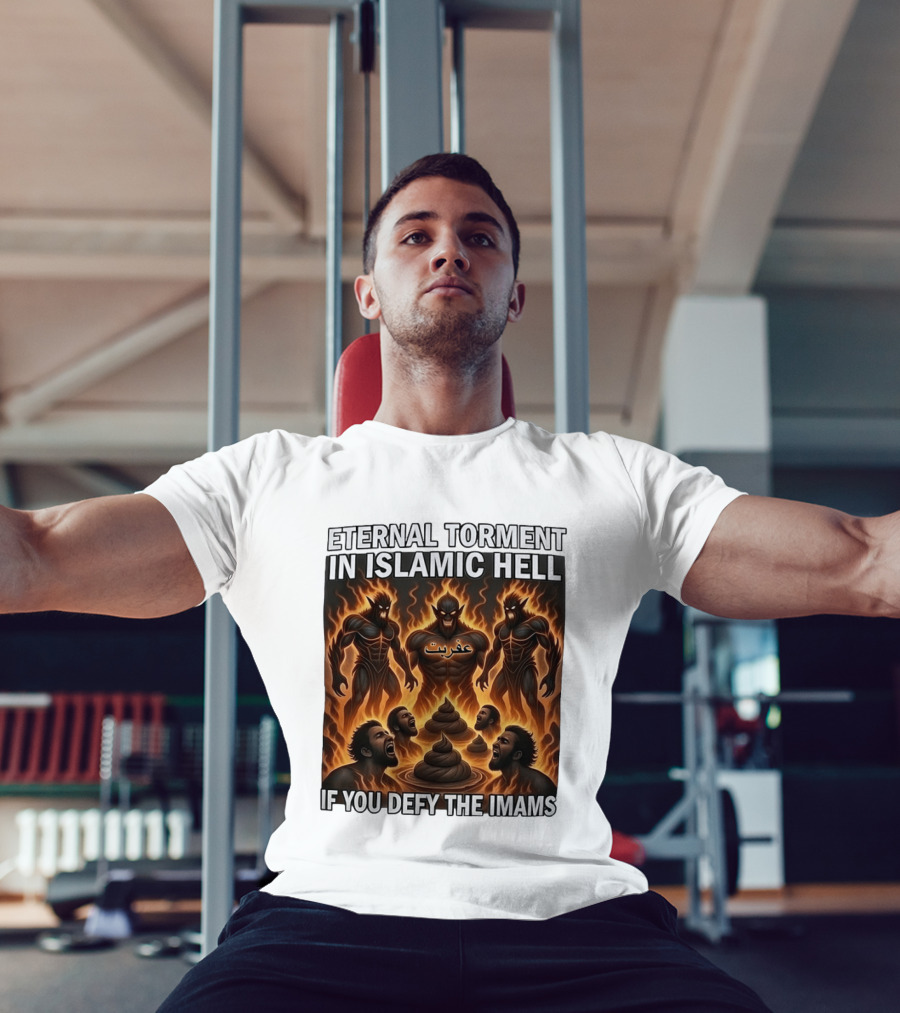 Eternal Torment In Islamic Hell If You Defy The Imams Arabic Text Fiery Creatures T-Shirt