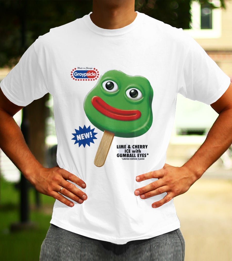 Groypsicle Lime And Cherry Ice With Gumball Eyes Limited Edition Made In Chicago T-Shirt