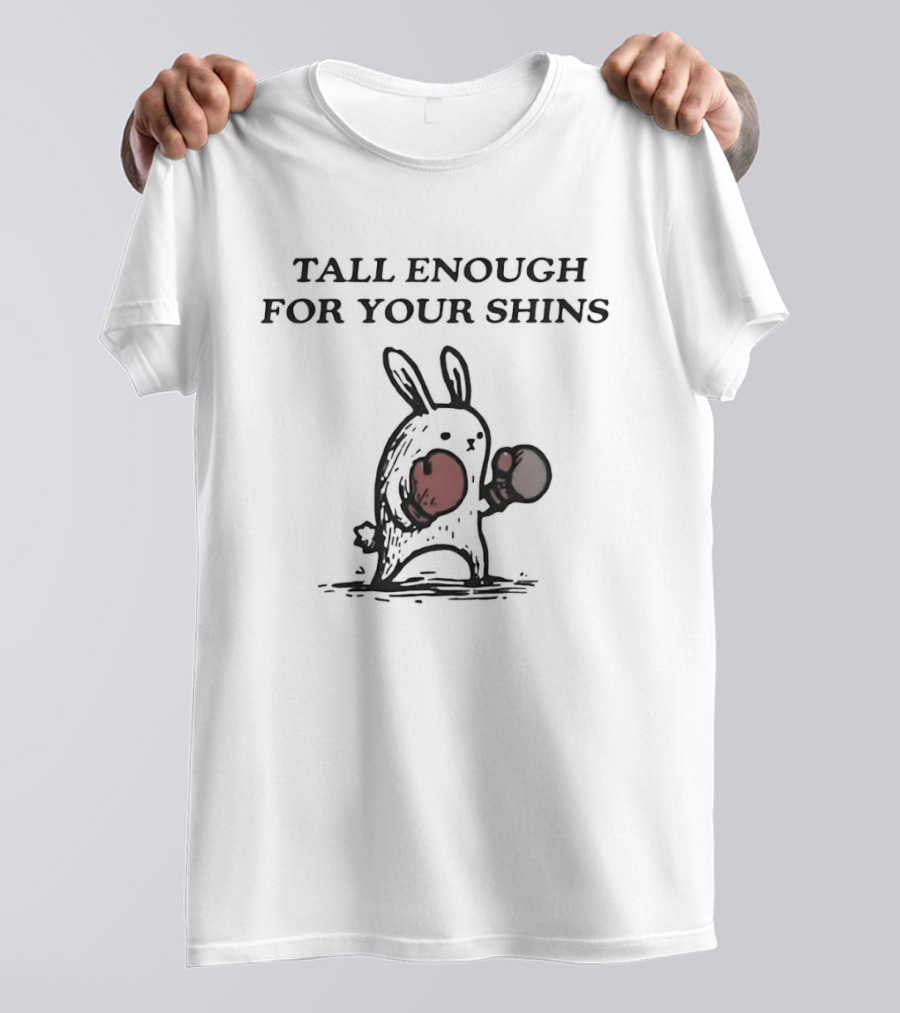 Boxing Bunny Tall Enough For Your Shins Red Gloves T-Shirt