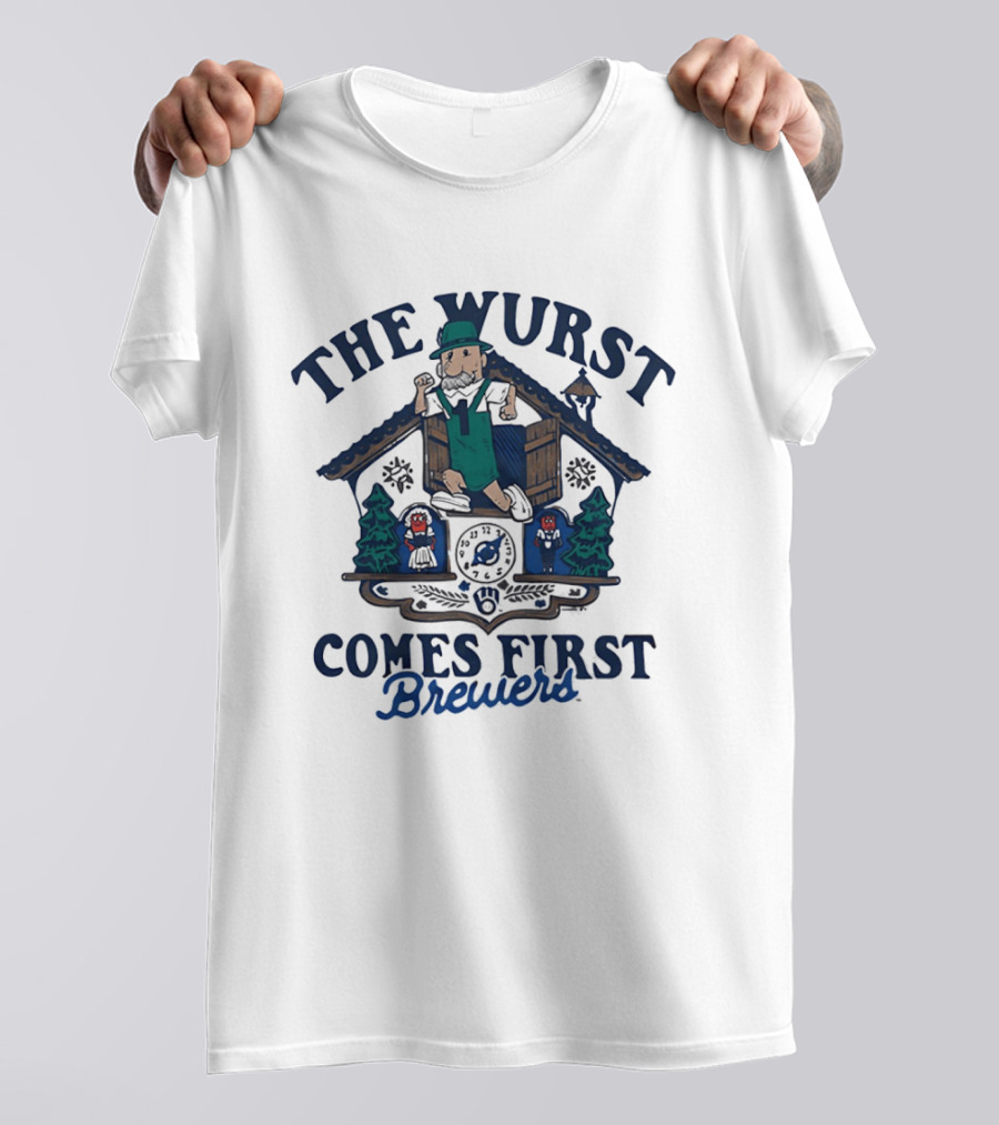 Milwaukee Brewers The Wurst Comes First Cuckoo Brewers T-Shirt
