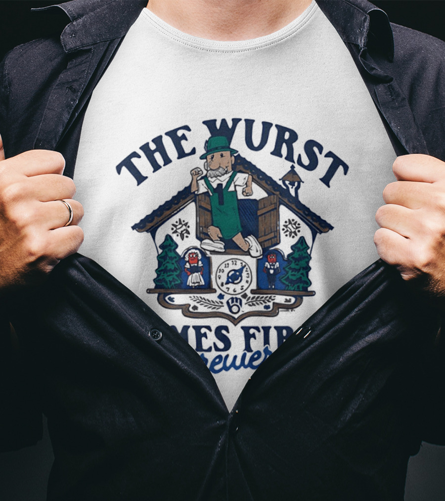 Milwaukee Brewers The Wurst Comes First Cuckoo Brewers T-Shirt