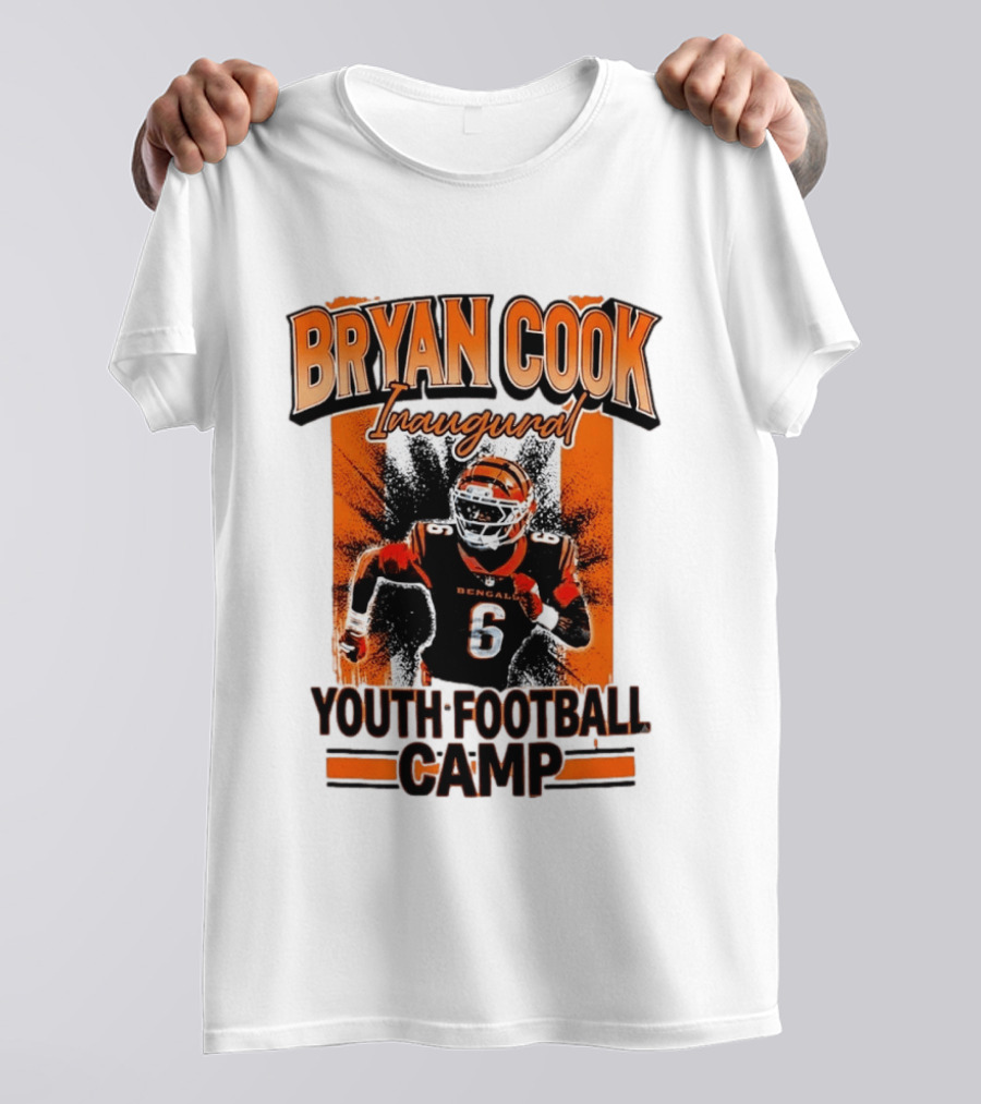 Bryan Cook Inaugural Youth Football Camp Cincinnati Bengals Player Number 6 T-Shirt