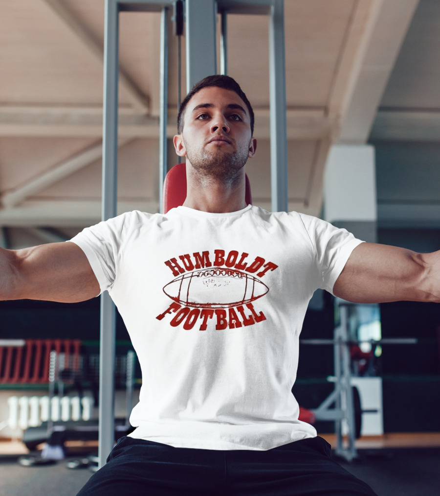Humboldt High School Football Vintage Style Oval Ball T-Shirt