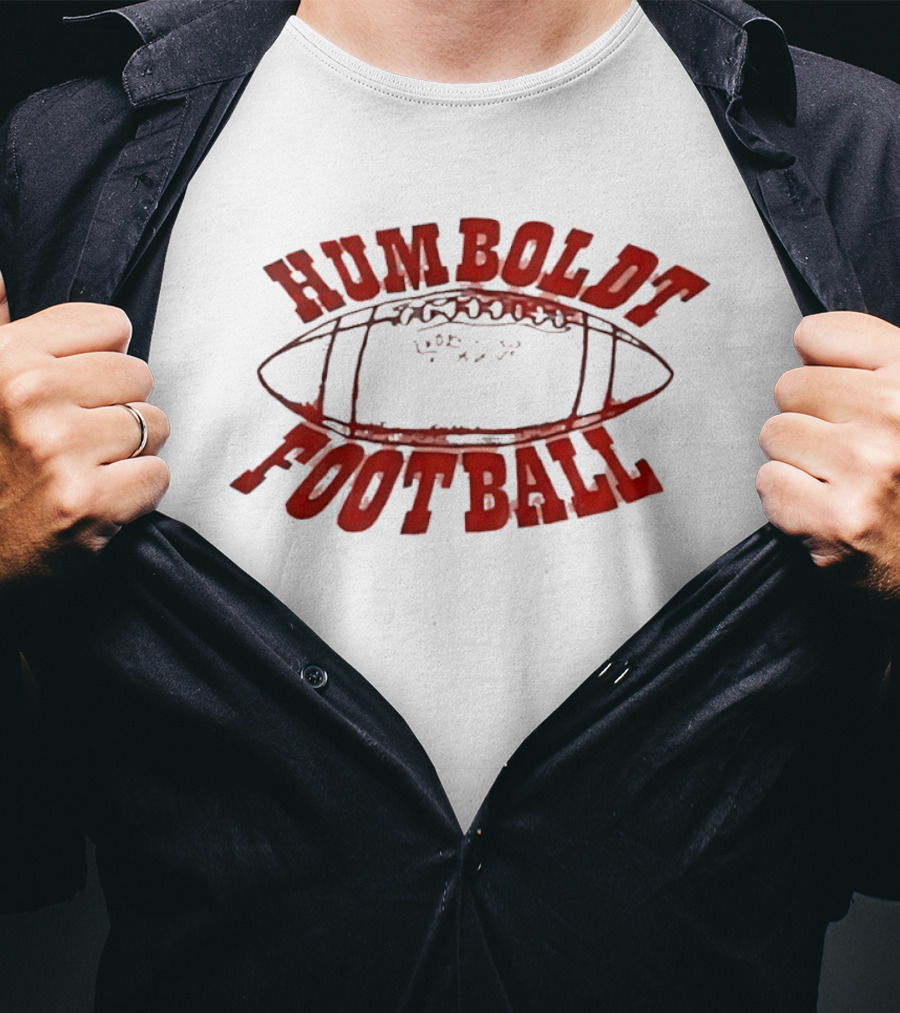 Humboldt High School Football Vintage Style Oval Ball T-Shirt