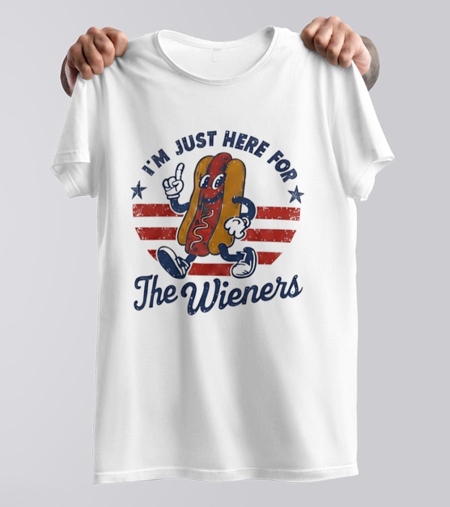 I'm Just Here For The Wieners Hot Dog Fun T-Shirt