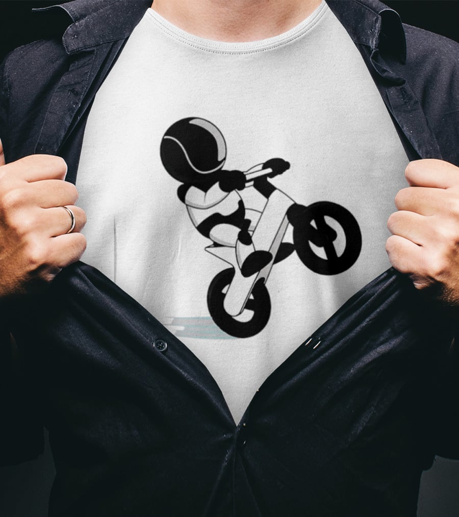 Stick Figure Biker Wheelie Adventure T-Shirt