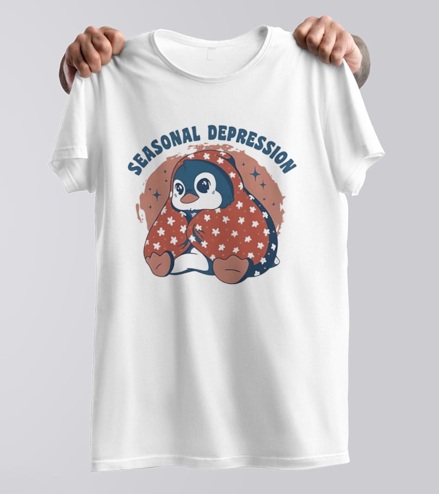 Penguins Seasonal Depression Cute Winter Cozy Starry T-Shirt