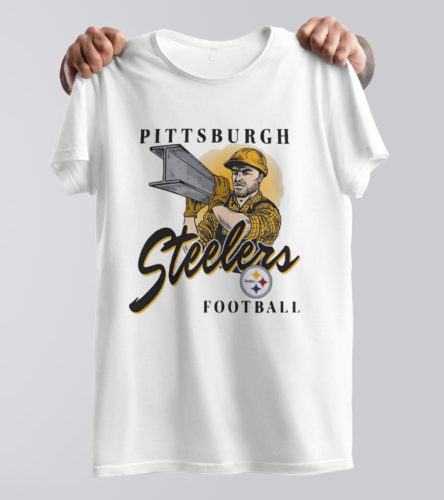 Pittsburgh Steelers Football Construction Worker Strength T-Shirt