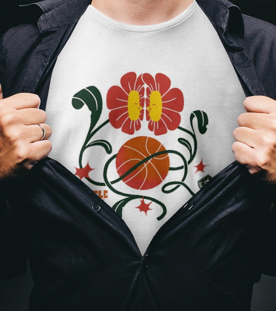 Seattle Storm WNBA Basketball Flower T-Shirt