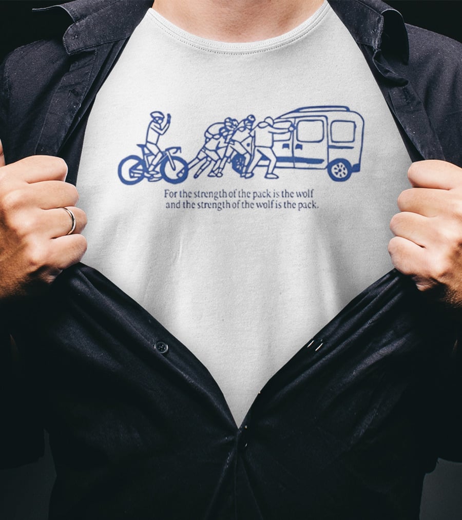 The Wolfpack Strength Of The Pack And The Wolf Cycling Unity T-Shirt