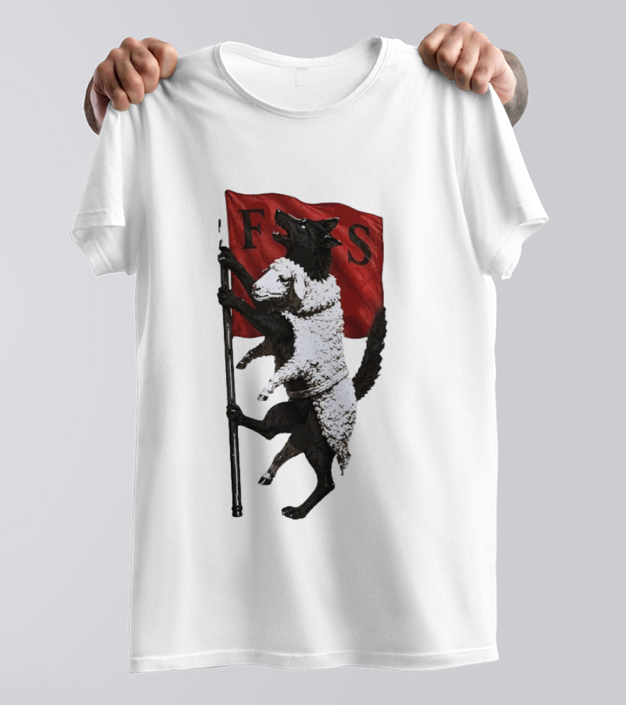Wolf In Sheep's Clothing F S Flag Metaphor Hidden Predators Symbolism T-Shirt