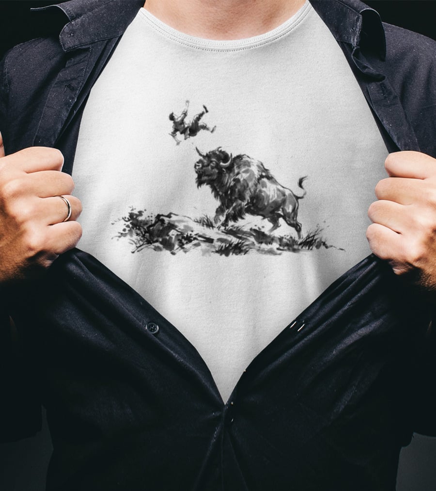 Yellowstone National Park Bison Toss Do Not Pet The Wildlife Warning T-Shirt