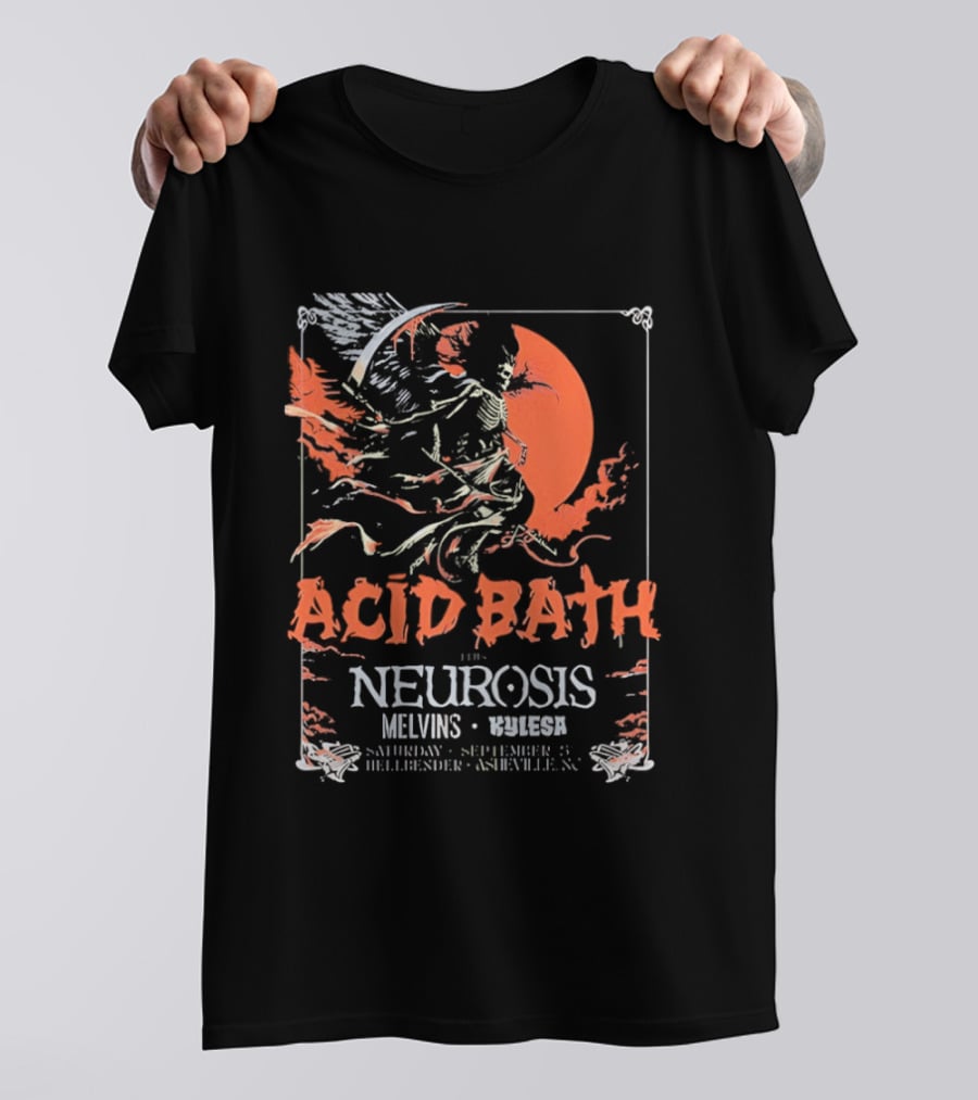 Acid Bath Neurosis Melvins Kylesa Asheville Concert T-Shirt
