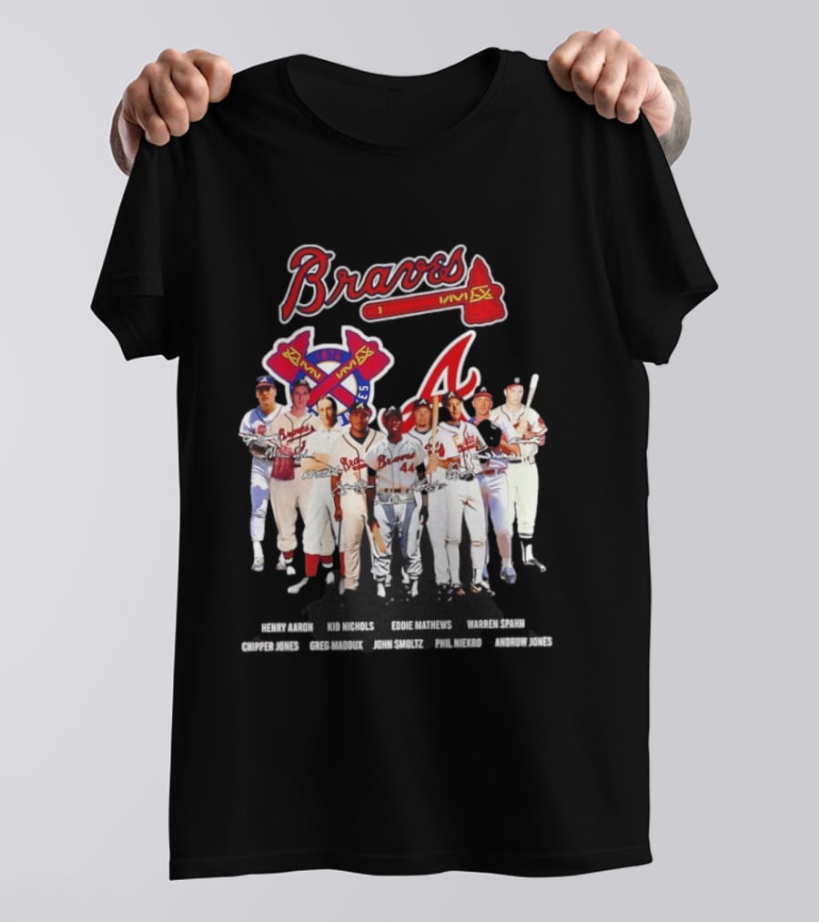 Atlanta Braves Legends Aaron Nichols Mathews Spahn Jones Maddux Smoltz Niekro T-Shirt