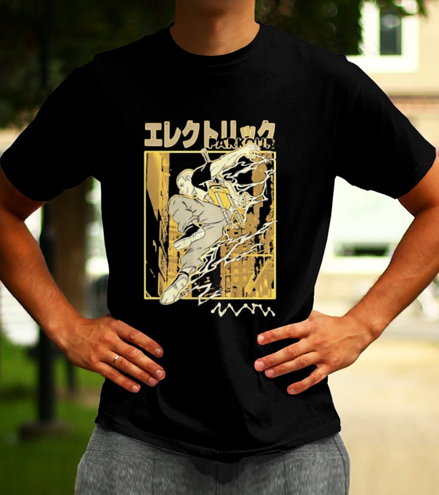 Electric Parkour Anime Manga Streetwear T-Shirt