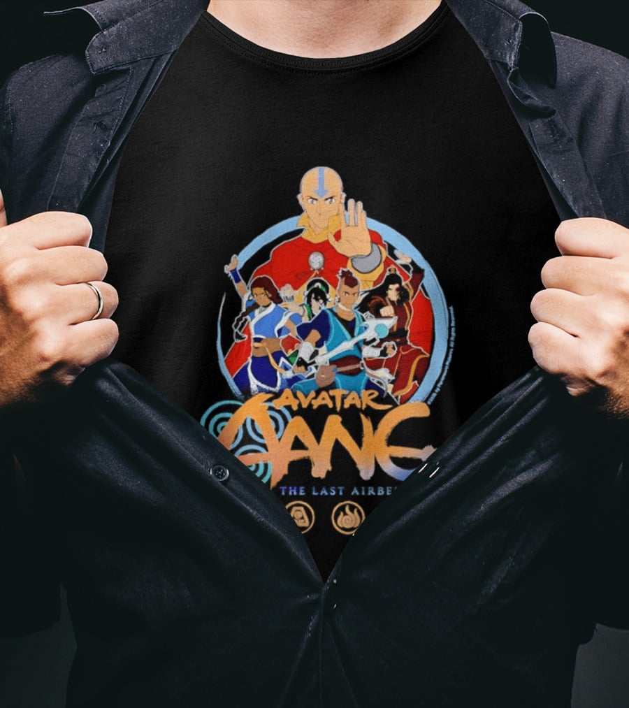 Avatar Aang The Last Airbender Team Elements Katara Toph Sokka Zuko Iroh Momo Appa T-Shirt